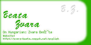 beata zvara business card